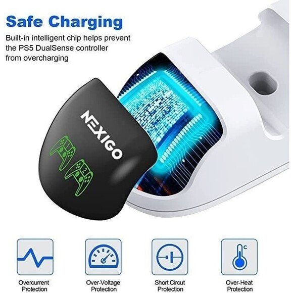 NEXIGO PS5 Controller Charging Dock LED Indicator, Dual USB Type C - Picture 3 of 5